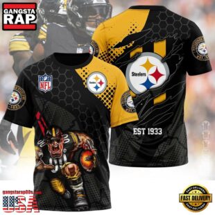 Pittsburgh Steelers Mascot All Over Print T-Shirt For Fans