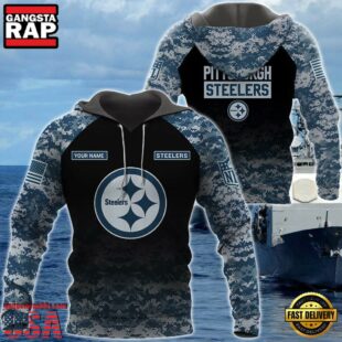 Pittsburgh Steelers U.S. Navy NWU Camouflage Cutsom Name Hoodie