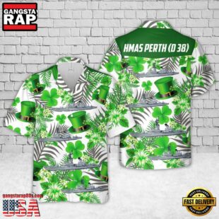 Royal Australian Navy Hmas Perth (D 38) St. Patrick'S Day Hawaiian Shirt