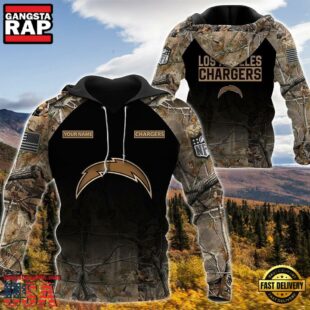 San Diego Chargers Personalized Your Name Hunting Camo Hoodie