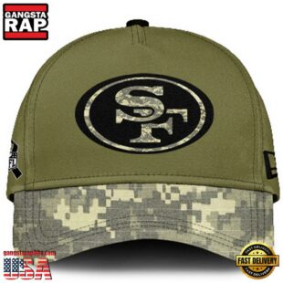 San Francisco 49ers 2024 Salute to Service Club Green Camo Cap Gift For Veteran