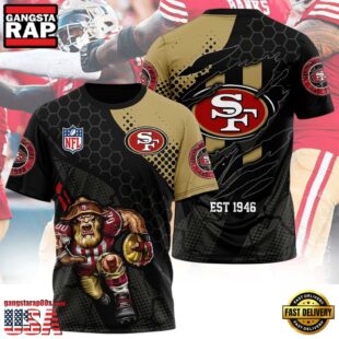 San Francisco 49ers Mascot All Over Print T-Shirt For Fans