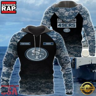 San Francisco ers U.S. Navy NWU Camouflage Cutsom Name Hoodie