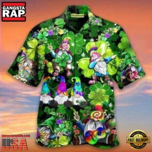 Shamrock Gnome Hippie Saint Patrick'S Day Hawaiian Shirt