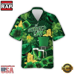 Shamrock Gnome Hippie Saint Patrick'S Day Hawaiian Shirt