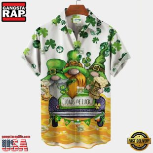 St. Patrick'S Day Cat Print Mens Hawaiian Shirt