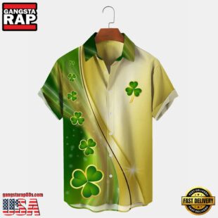 St. Patrick'S Day Clover Print Holiday Hawaii Shirt For Men And Women