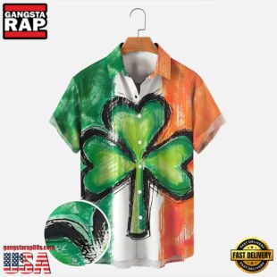 St. Patrick'S Day Shamrock Mens Hawaiian Shirts, Saint Patrick Mens Shirts