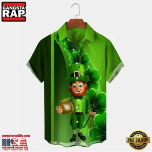 St. Patrick'S Day Shamrock Mens Hawaiian Shirts, Saint Patrick Mens Shirts