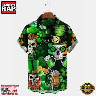 St Patrick'S Day Shamrock Short Sleeve Hawaiian Shirts