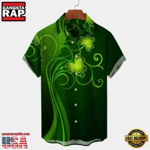 St. Patrick'S Day Short Sleeve Casual Shirt, Shamrock Shirt, Irish Hawaiian Shirt