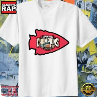 Super Bowl LIX Champions 2025 Kansas City Chiefs White T Shirt