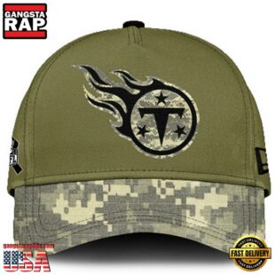 Tennessee Titans 2024 Salute to Service Club Green Camo Cap Gift For Veteran