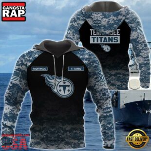 Tennessee Titans U.S. Navy NWU Camouflage Cutsom Name Hoodie