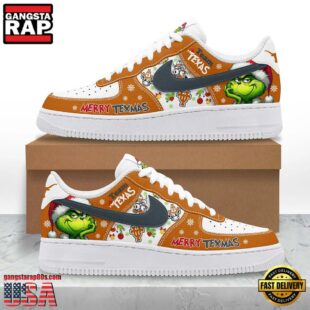 Texas Longhorns Merry Christmas Team Air Force 1 Sneaker Shoes