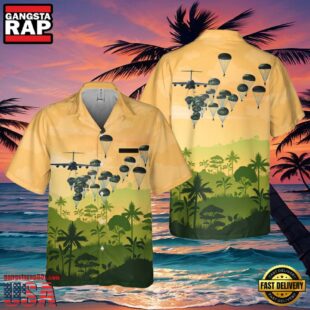 The 82Nd Airborne Division Parachute Pocket Hawaiian Shirt