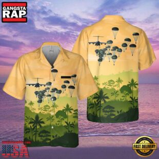 The 82Nd Airborne Division Parachute Pocket Hawaiian Shirt