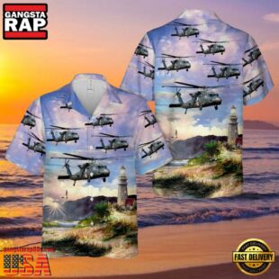 Uh-60 Blackhawk Medevac Us Army Helicopter Hawaiian Shirt