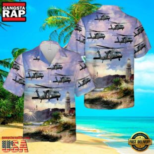 Uh-60 Blackhawk Medevac Us Army Helicopter Hawaiian Shirt