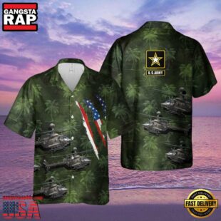 U.S. Army Bell Oh-58D Kiowa Warrior Hawaiian Shirt