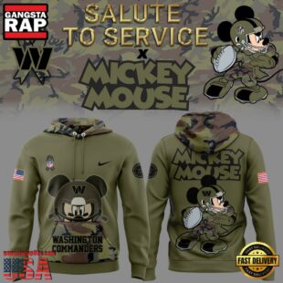 Washington Commanders Mickey Mouse Veteran Hoodie