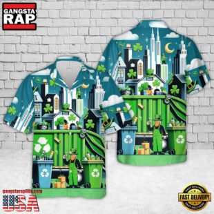 Waste Management St Patrick'S Day Hawaiian Shirt