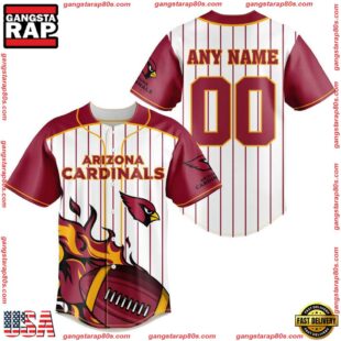 Custom Name And Number Arizona Cardinals NFL 3D Baseball Jersey Shirt