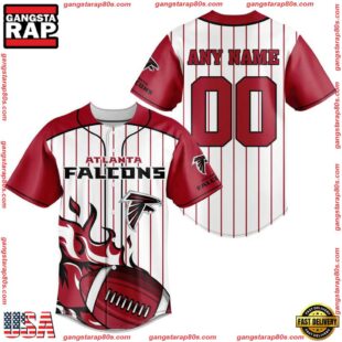 Custom Name And Number Atlanta Falcons NFL 3D Baseball Jersey Shirt