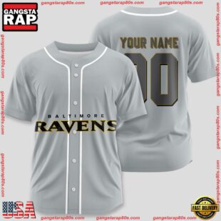 Custom Name And Number Baltimore Ravens NFL Team Baseball Jersey