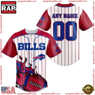 Custom Name And Number Buffalo Bills NFL 3D Baseball Jersey Shirt