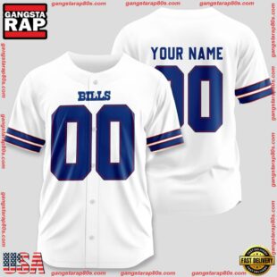 Custom Name And Number Buffalo Bills NFL Team Baseball Jerseys