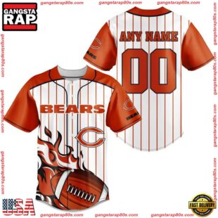 Custom Name And Number Chicago Bears NFL 3D Baseball Jersey Shirt