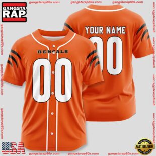 Custom Name And Number Cincinnati Bengals NFL Team Baseball Jersey