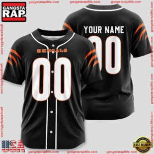 Custom Name And Number Cincinnati Bengals NFL Team Sports Baseball Jersey