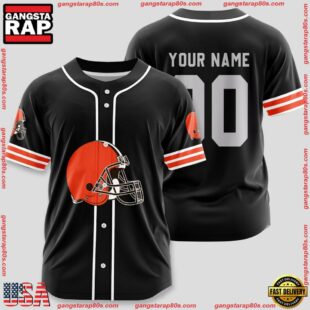 Custom Name And Number Cleveland Browns NFL Sport Baseball Jersey