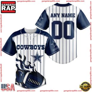 Custom Name And Number Dallas Cowboys NFL 3D Baseball Jersey Shirt