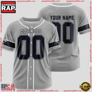 Custom Name And Number Dallas Cowboys NFL Team Baseball Jersey