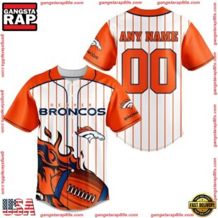 Custom Name And Number Denver Broncos NFL 3D Baseball Jersey Shirt