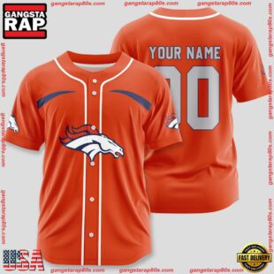 Custom Name And Number Denver Broncos NFL Sport Baseball Jersey