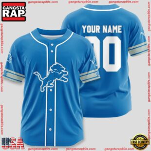 Custom Name And Number Detroit Lions NFL Sport Baseball Jersey