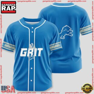 Custom Name And Number Detroit Lions NFL Team Baseball Jersey