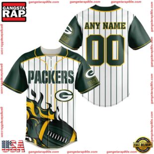 Custom Name And Number Green Bay Packers NFL 3D Baseball Jersey Shirt