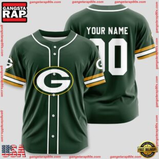 Custom Name And Number Green Bay Packers NFL Sport Baseball Jersey