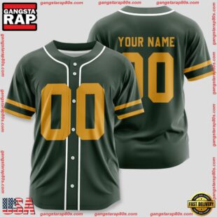 Custom Name And Number Green Bay Packers NFL Team Sport Baseball Jersey