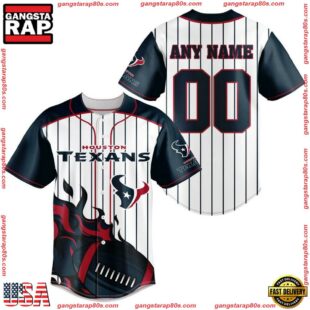 Custom Name And Number Houston Texans NFL 3D Baseball Jersey Shirt