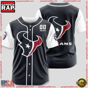 Custom Name And Number Houston Texans NFL Team Baseball Jersey