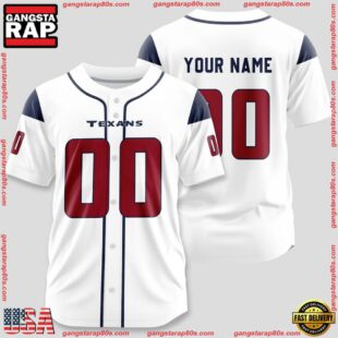 Custom Name And Number Houston Texans NFL Team Sport Baseball Jersey For Fans