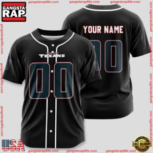 Custom Name And Number Houston Texans NFL Team Sport Baseball Jersey