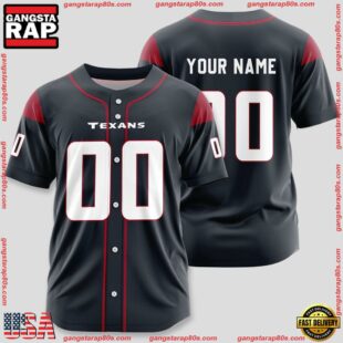 Custom Name And Number Houston Texans NFL Team Sport Baseball Jerseys