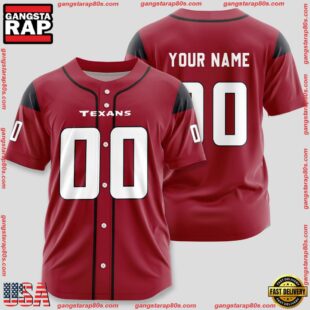 Custom Name And Number Houston Texans NFL Team Sports Baseball Jersey